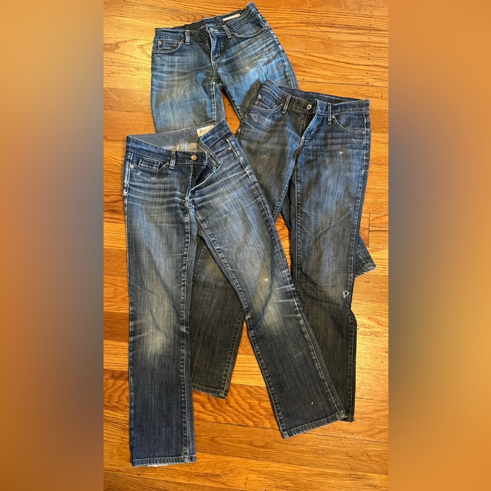 Lot of 3 bootcut straight jeans James Jeans, Chip & Pepper, Gap Limited Edition